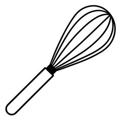 Modern Line Art Whisk Illustration