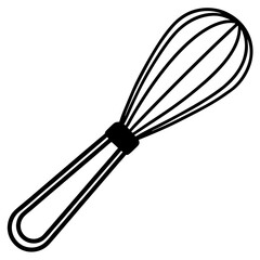 Modern Line Art Whisk Illustration