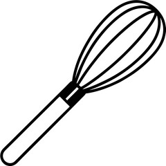 Modern Line Art Whisk Illustration