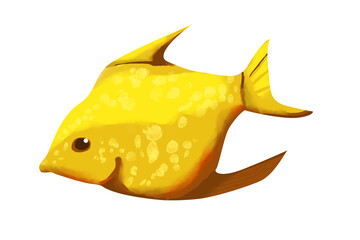 Picturesque Illustration Goldfish Guppy, for Print, Web and Textile Use