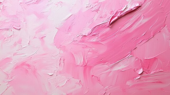 A vibrant pink paint texture created with a pallet knife technique.