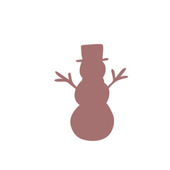 colorful snowman doddle icon
