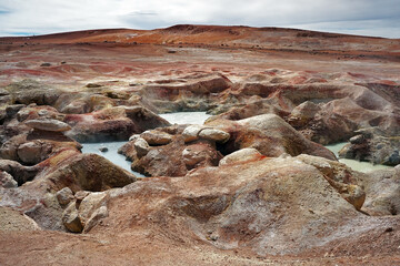 Volcanic Steam and Bubbling Earth - Geysers Sol Mañana, Uyuni, Bolivia