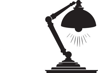 Elegant Desk Lamp Silhouette Vector Illustration