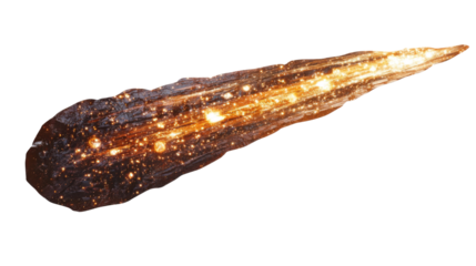 Flying Meteor isolated on white background 