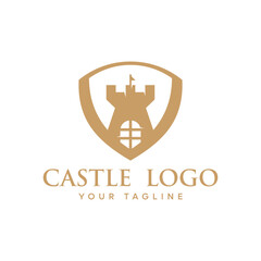Castle logo and castle icon design template