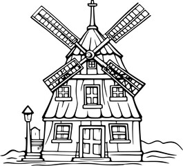 Windmill house drawing