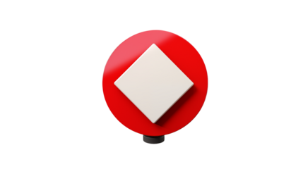 Abstract Red Circle and White Diamond Graphic Design isolated on transparent background