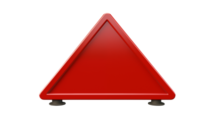 Red Triangle Warning Sign Emergency Signal Safety Icon Hazard Symbol Alert Sign isolated on transparent background