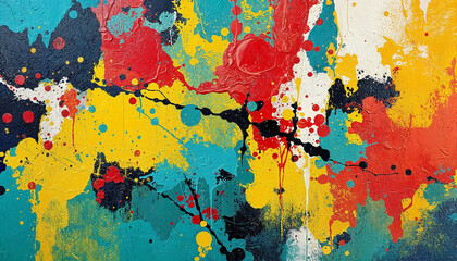 Abstract colorful paintings with bright and vivid color backgrounds