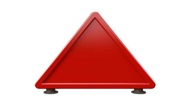 Red Triangle Warning Sign Emergency Signal Safety Icon Hazard Symbol Alert Sign isolated on transparent background