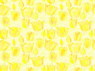 チューリップのシームレスパターン　E-8'