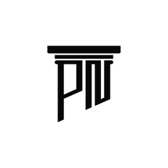 PN monogram logo design letter text name symbol monochrome logotype alphabet character simple logo