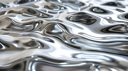Smooth silver ripples cascading across the surface, generative ai