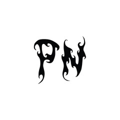 PN monogram logo design letter text name symbol monochrome logotype alphabet character simple logo