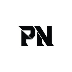 PN monogram logo design letter text name symbol monochrome logotype alphabet character simple logo