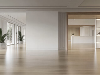 Obraz premium Modern interior design showcases spacious area with bright natural light and minimalist decor