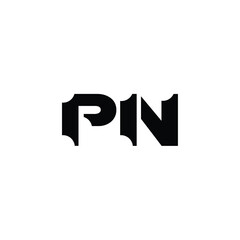 PN monogram logo design letter text name symbol monochrome logotype alphabet character simple logo