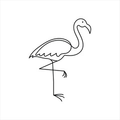 Simple illustration of Heron bird vector continuous one line art icon