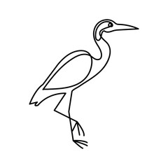 Naklejka premium Simple illustration of Heron bird vector continuous one line art icon