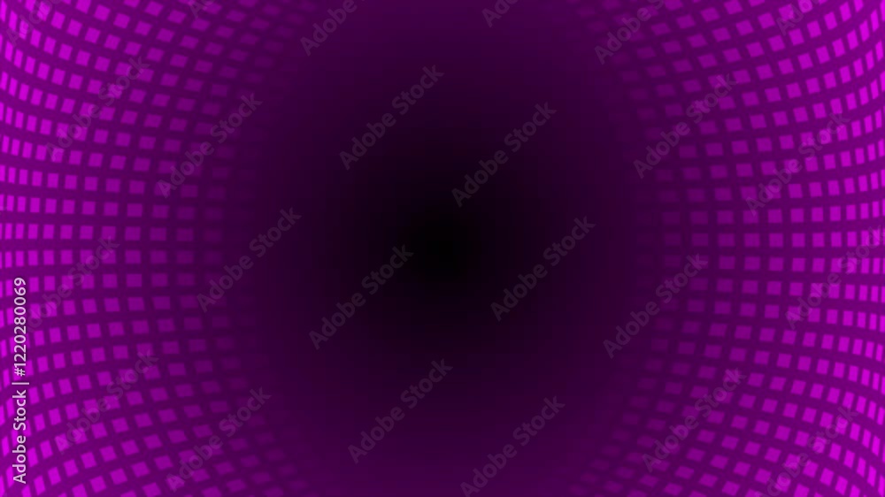 Poster pink color rotating square shapes 3d tunnel with blank space modern design loop able geometrical bac
