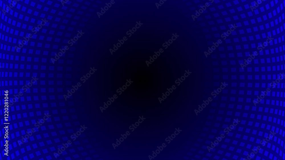 Aufkleber blue color rotating square shapes 3d tunnel with blank space modern design loop able geometrical bac