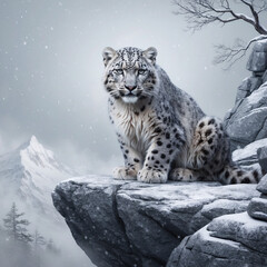 Fototapeta premium snow leopard panthera leo