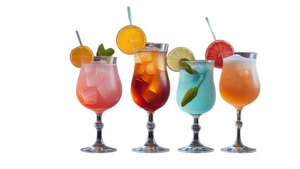 kawail anthropomorphic cocktails, transparent background