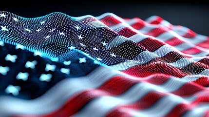 Abstract Landscape with Glowing Paths and Futuristic Cityscape