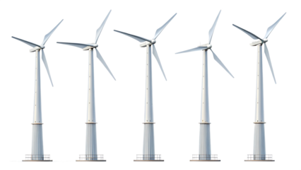 Collection set of wind turbines isolated on white background.png