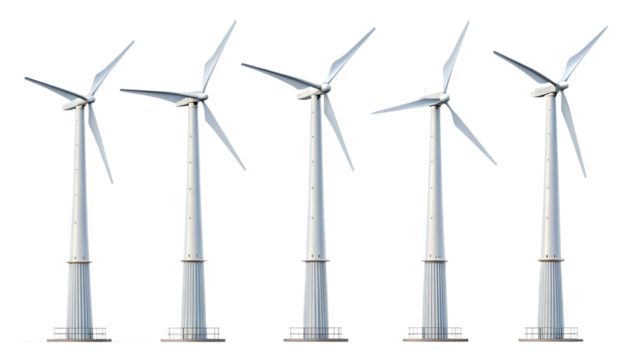Collection set of wind turbines isolated on white background.png