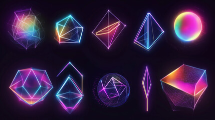 Neon Geometric Shapes