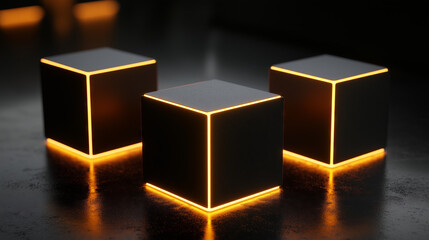 Futuristic Glowing Cubes