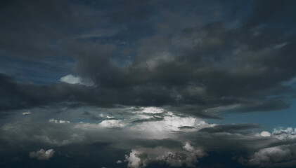 Sky dark cloud storm halloween background rain lightning thunder stormy typhoon Nature light scene...