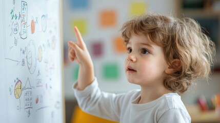 Curious Child Engaged in Creative Learning Activity