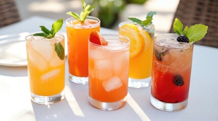 Refreshing Summer Cocktails in Stylish Glasses