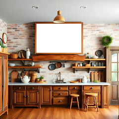 Rustic Farmhouse Kitchen Poster Mockup