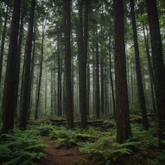 How do the trees in a forest create a sense of safety and shelter for travelers?