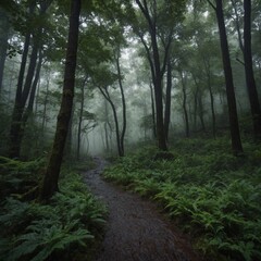 Obraz premium What’s the feeling of walking through a forest after it’s been freshly rained on?