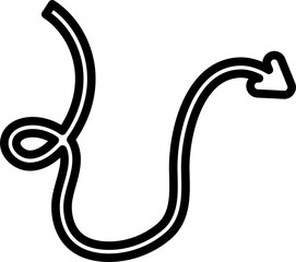 Arrows bold line. Freehand style, direction, cursor