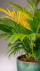 Obraz premium Indoor Palm Plant in Pot Green Leaves Home Decor Tranquil Houseplant