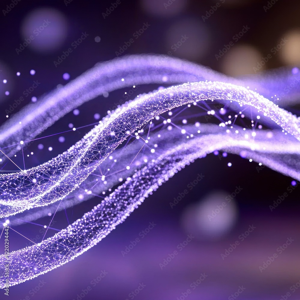 Poster abstract purple network ai generated particle wave background