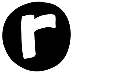 R Alphabet Hand Drawn Style And Monochrome Design Font Design