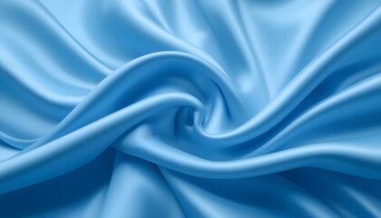 High-Resolution 4K Image of Blue Silk Satin Fabric with Gentle Waves, Perfect for Backgrounds, Branding, and Elegant Design Needs.