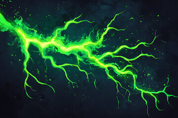 green lightning on white background, green lightning strike, black background