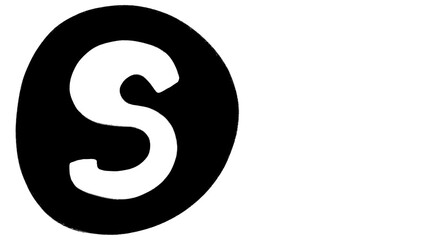 S Alphabet Hand Drawn Style And Monochrome Design Font Design