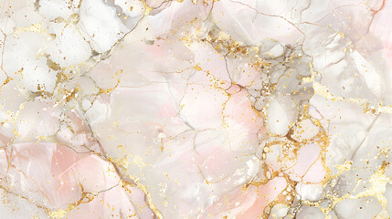 Soft marble terrazzo texture with delicate pink and gold accents, generative ai