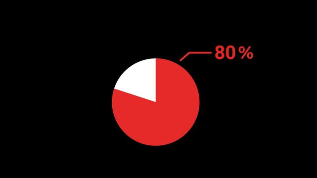 80 Percent Pie Chart Animated