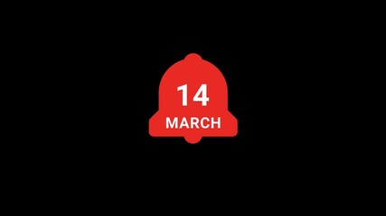 March 14 date on Notification bell Animation