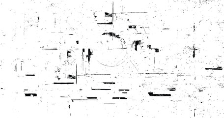 Grunge black and white pattern. Monochrome particles abstract texture. Background of cracks, scuffs, chips, stains, ink spots, lines. Dark design background surface. Gray printing element